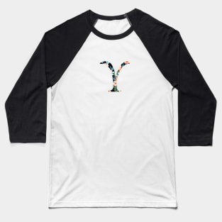 Upsilon Floral Greek Letter Baseball T-Shirt